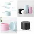 Lege zwart wit roze cosmetische crème container